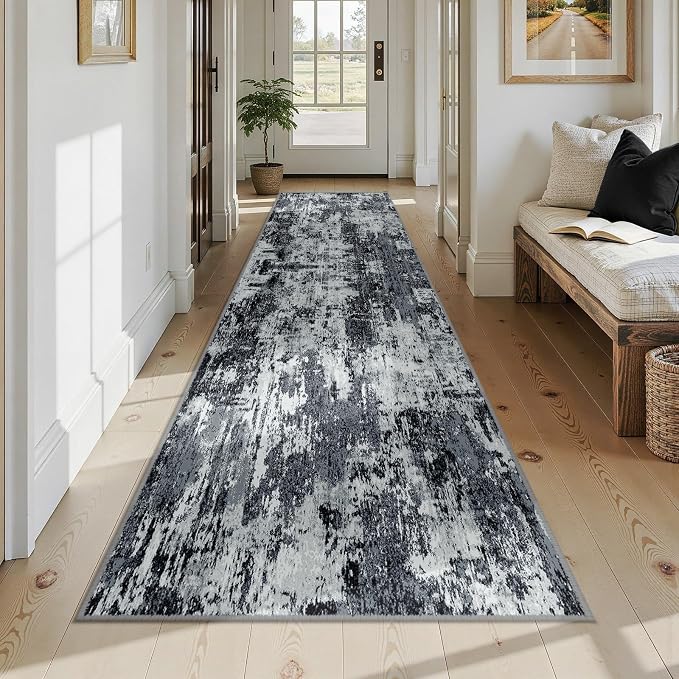 RELEANY Washable Area Rugs 3x12 Non-Slip Modern Abstract Soft - Image 2