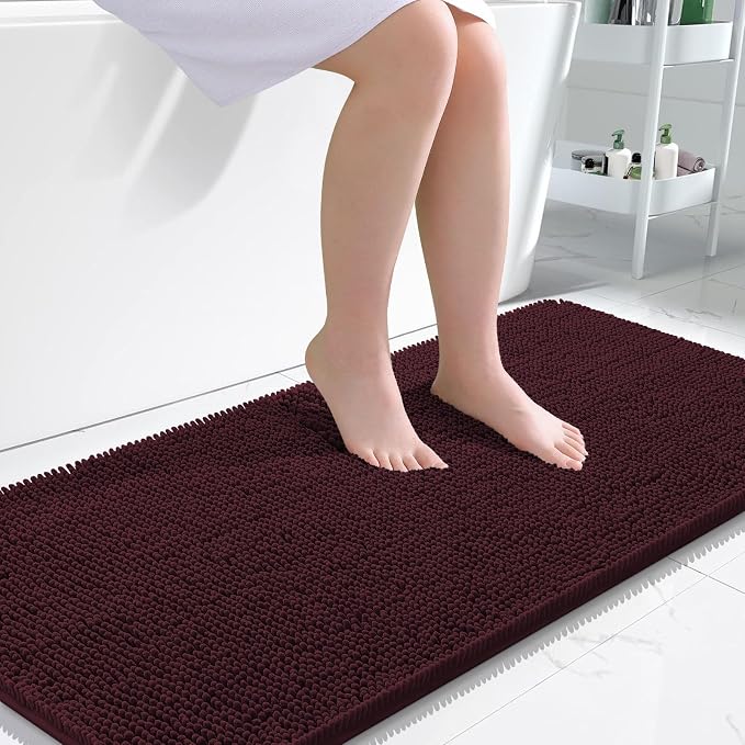 OLANLY Large Bathroom Rugs 50x30, Extra Soft Absorbent Chenille Bath Rugs by OLANLY
