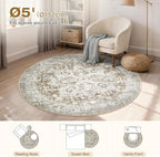 Tortania 5' Round Area Rug Living Room Rugs - Image 6