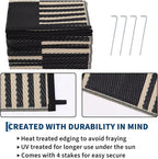 Garvee Waterproof Outdoor Rug 10x20, Checkered Foldable Plastic Straw Patio - Image 5