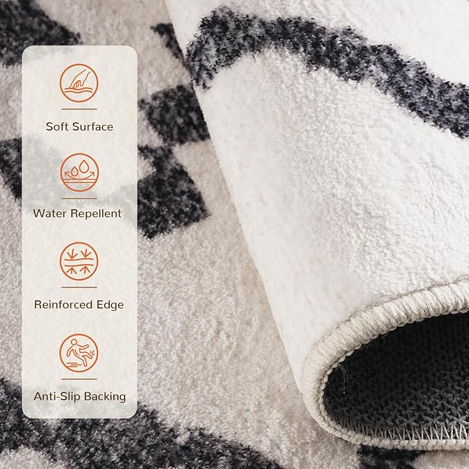 BESTSWEETIE Area Rug 2x6 Rug Machine Washable Non-Slip Low Pile Print Pattern - Image 5