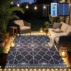 6x9Ft Outdoor Rug, Solar Powered Outdoor Rug by Capybland