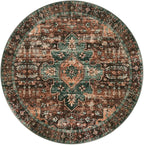 Moynesa Ultra-Thin Washable Round Rug - 3Ft Brown Entryway Rug Low Pile - Image 9