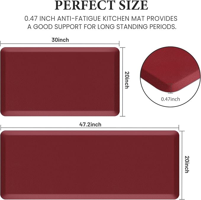 HappyTrends 2 PCS Kitchen Mat Cushioned Anti-Fatigue Floor Mat, Heavy Duty - Image 2