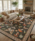 ROYHOME Mushroom Washable Rug 9x12 Area Rugs by ROYHOME