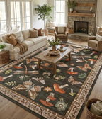 ROYHOME Mushroom Washable Rug 9x12 Area Rugs by ROYHOME