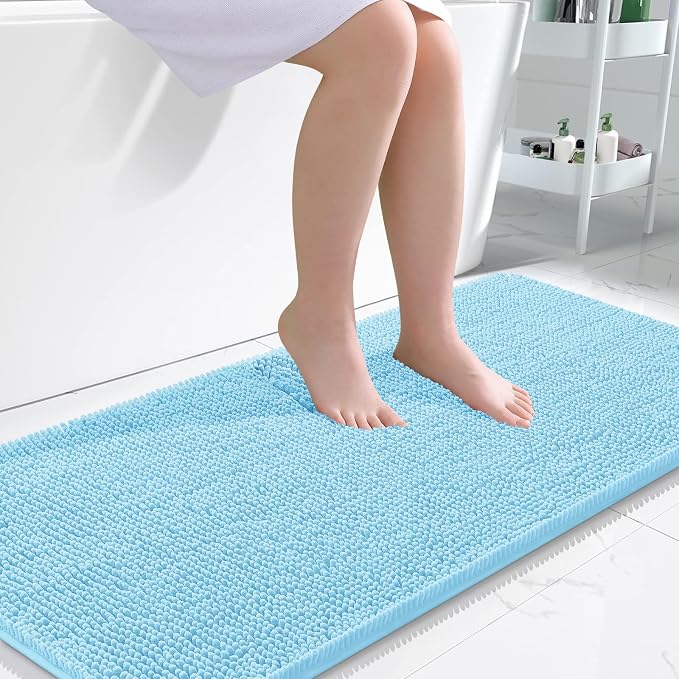 OLANLY Large Bathroom Rugs 45x27, Extra Soft Absorbent Chenille Bath Rugs by OLANLY