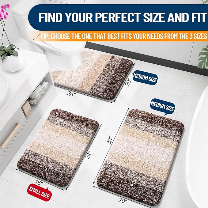 OLANLY Bathroom Runner Rugs Mat 44x20, Extra Soft Absorbent Microfiber Bath Rugs - Image 2