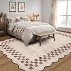 GarveeHome 10x13 Area Rug Large Living Room Scalloped Rug Non Slip Low Pile - Image 2
