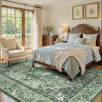 Lofus 8x10 Washable Rugs Non-Slip, Vintage Floral Area Rug - Image 2