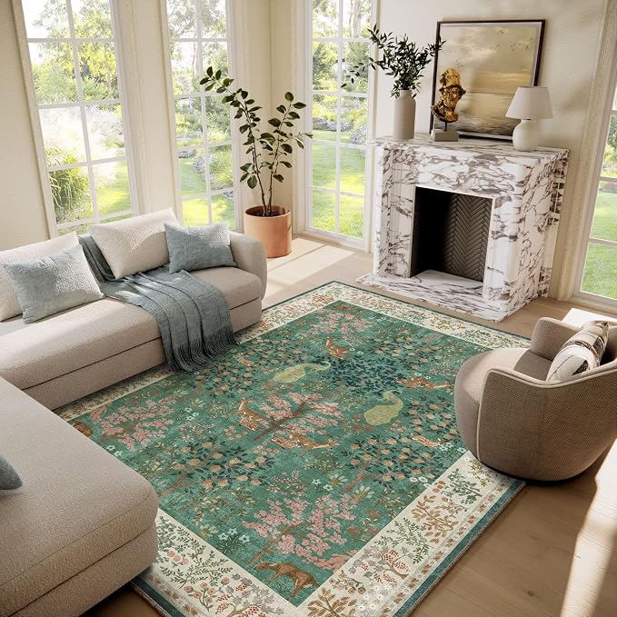 Washable Area Rugs for Living Room: 6x9 Bedroom Rug Stain Resistant Non Slip by palohom