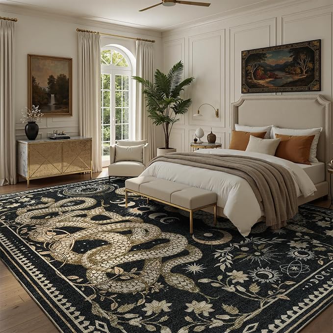 DCX Washable 4x6 Snake Rug, Soft Low Pile Carpet, Kid & Pet Friendly - Image 4