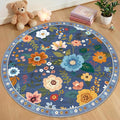 RELEANY Floral 4ft Area Rugs Washable Print Boho Cute Carpet Non Slip Flower by RELEANY