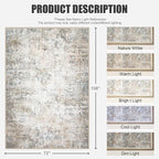 6x9 Area Rug Living Room Rug: Washable Modern Abstract Soft Thin Rug Indoor - Image 2