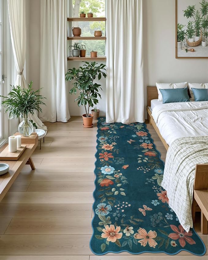 Lahome Floral Washable Runner Rug, Boho Ultra-Thin Kitchen Runners - Image 3