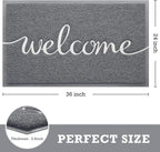 CozyBounty Grey Door Mat Welcome Mats Outdoor Indoor Non-Slip Doormat - Image 2