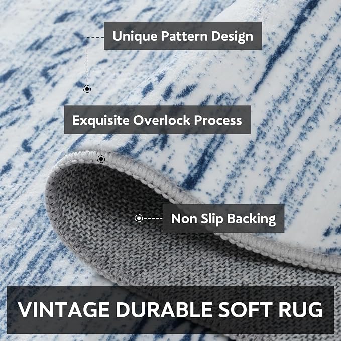 10x14 Area Rugs for Living Room Machine Washable Rug Distressed Indoor Carpet - Image 4