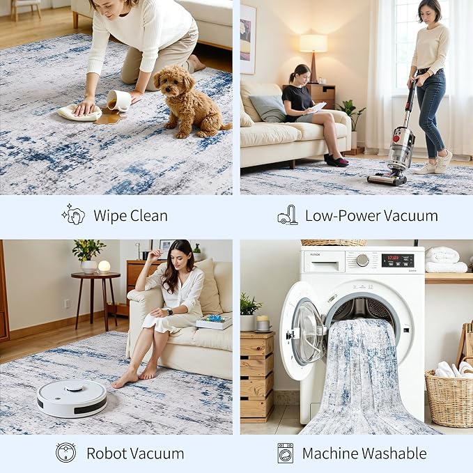 Area Rug Living Room Rugs: 8x10 Large Soft Indoor Carpet Modern Abstract Rug - Image 6