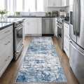 2.6'x8' Runner Rug Washable Rug;Modern Abstract Soft Thin Runner Rug Blue by FXRHLP