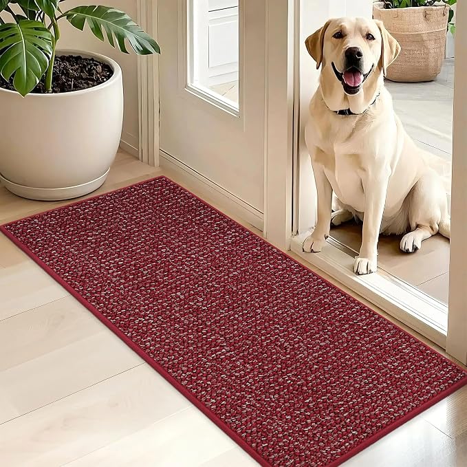 BEQHAUSE Dirt Trapper Door Mat 20" x 48", Non-Slip Washable Doormats Entrance by BEQHAUSE