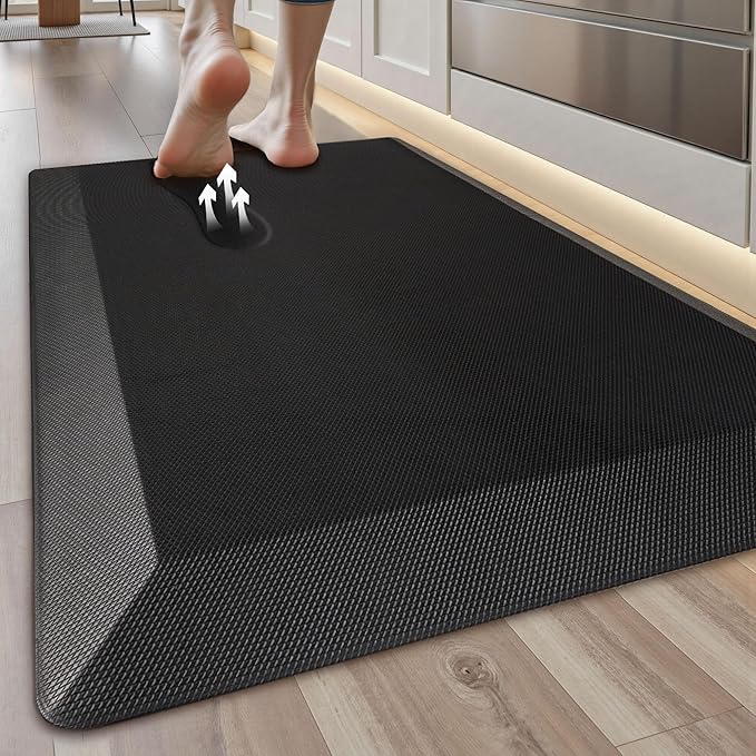 Anti Fatigue Kitchen Mats for Floor, 9/10 Extra Thick Cushioned Standing Desk by TyrotHomeDecor