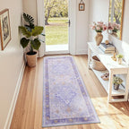 RELEANY Area Rugs Runner 2'x5' Washable Non-Slip, Floral Vintage Distress by RELEANY
