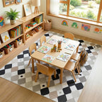jinchan Macy 6x9 Kids Area Rug for Classroom Black and White Modern Nursery Rug - Image 3