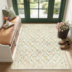 Area Rug Living Room Rugs: Floral 3x5 Washable Rug Vintage Soft Boho Non-Slip by PLHXFRSoftAreaRugs