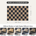 Lahome Colette Checkered Easy Jute 2x3 Rug, Small Entryway Rug Non Slip Kitchen - Image 2