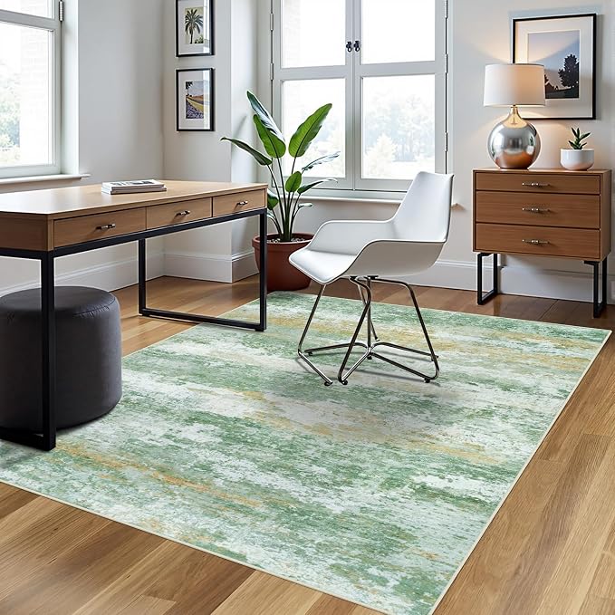5x7 Area Rugs for Living Room Rug Washable: Abstract Rug for Dining Room - Image 4