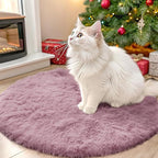 OLANLY Blush Round Rugs for Bedroom by OLANLY