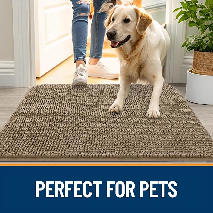 OLANLY Dog Door Mat for Muddy Paws 48x30, Absorbs Moisture and Dirt, Absorbent - Image 6