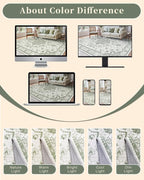 Madane 8x10 Area Rugs for Living Room, Machine Washable Vintage Green Rug - Image 7