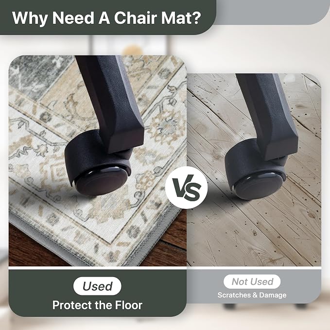 48"x60" Office Chair Mat for Hardwood Tile Floor, Under Desk Carpet Protector - Image 4
