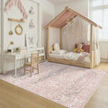 Rugxara Pink Rug for Living Room Bedroom, 5x7 Washable Area Rugs, Cute Boho by Rugxara