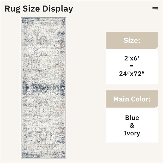 Soalmost Runner Rug 2x6 Washable Non-Slip Kitchen Runner Rugs - Image 5