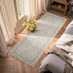 jinchan Zenith Floral Runner Rug 2x5 Washable Kitchen Runner Non-Slip Low-Pile - Image 3