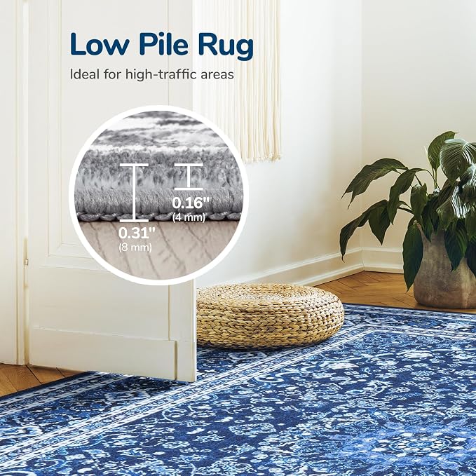 Lessymo 3 x 5 Area Rugs for Living Room- Machine Washable Area Rugs Boho Faux - Image 5
