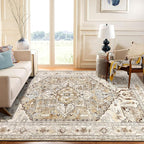 Yamaziot Area Rug 5x7, Non-Slip Washable Boho Vintage Living Room Bedroom Rug - Image 7