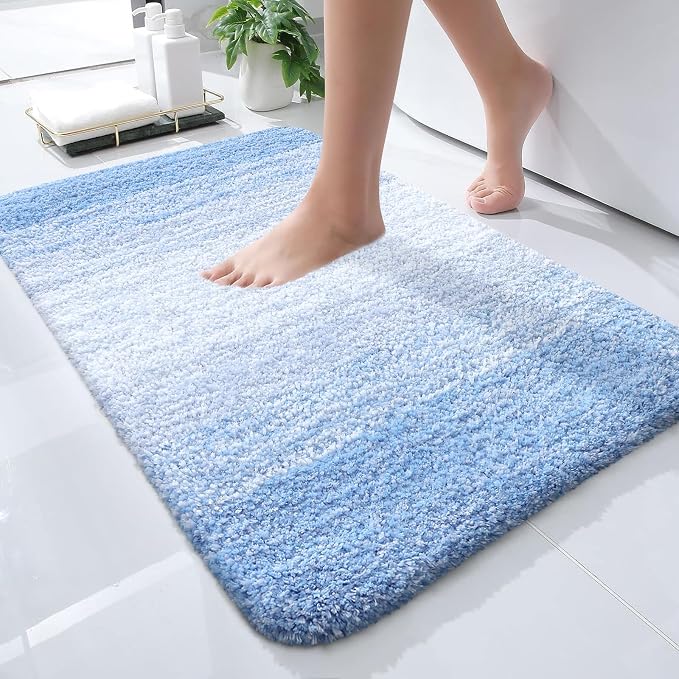 OLANLY Small Bathroom Rugs Mat 24x16, Extra Soft Absorbent Microfiber Bath Rugs by OLANLY