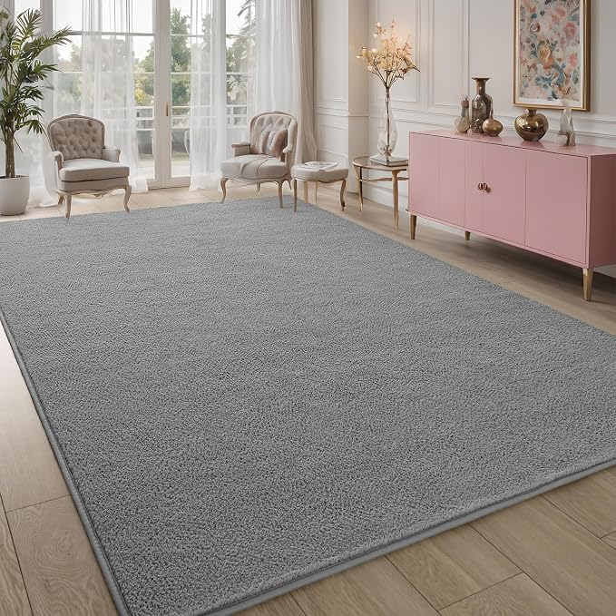 Pettop 6x9 ft Grey Area Rugs for Bedroom Living Room, Washable Memory Foam - Image 7