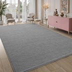 Pettop 6x9 ft Grey Area Rugs for Bedroom Living Room, Washable Memory Foam - Image 7