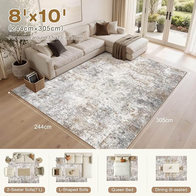UERMEI 8x10 Area Rug Living Room Rugs - Image 2