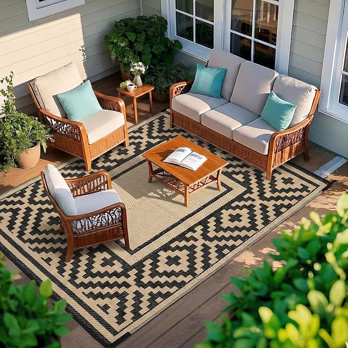 Outdoor Patio Plastic Straw Rug - Image 3