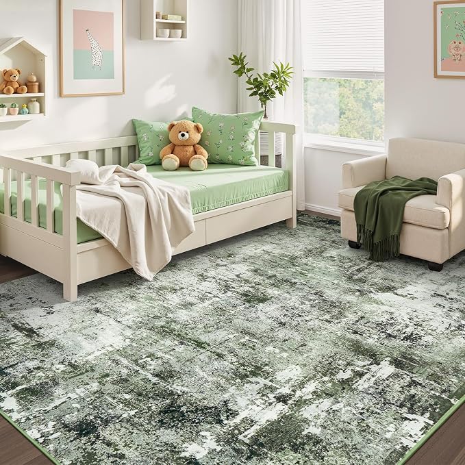 Rugflix 8x10 Area Rugs for Living Room, Washable Large Rug Stain-Resistant Low - Image 8