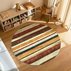 jinchan Round Rug 5ft Modern Striped Rug Washable Rug Soft Large Indoor Floor - Image 2