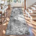 2.6x12 Grey Rug Runners for Hallways Kitchen Runner Rug Non Slip Washable Black by OmpaaHomeDecor