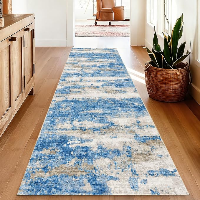 2x5 Washable Runner Rugs，Modern Abstract Rug Runner, Ultra-Thin Kitchen Runner - Image 3