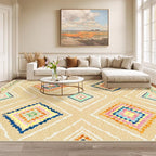 BESTSWEETIE Area Rug 9x12 Rug Machine Washable Non-Slip Low Pile Print Pattern - Image 6