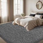 4x6 Area Rug for Living Room:Ultra Soft Fluffy Shag Dark Grey Rugs, Large Fuzzy - Image 2